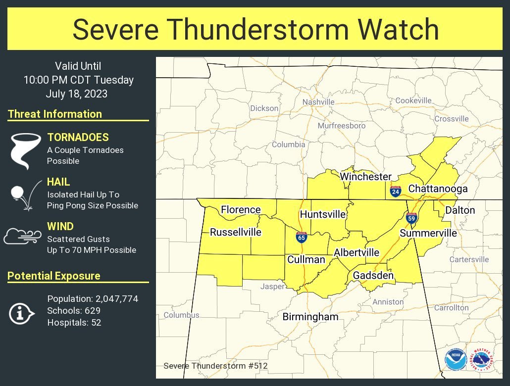 A Severe T-Storm Watch has been issued for Bledsoe until 10 PM CT.
Tornado: A Couple is possible.
Hail: Ping Pong Possible
Wind: 70 MPH gusts possible. https://t.co/imymW1LypP