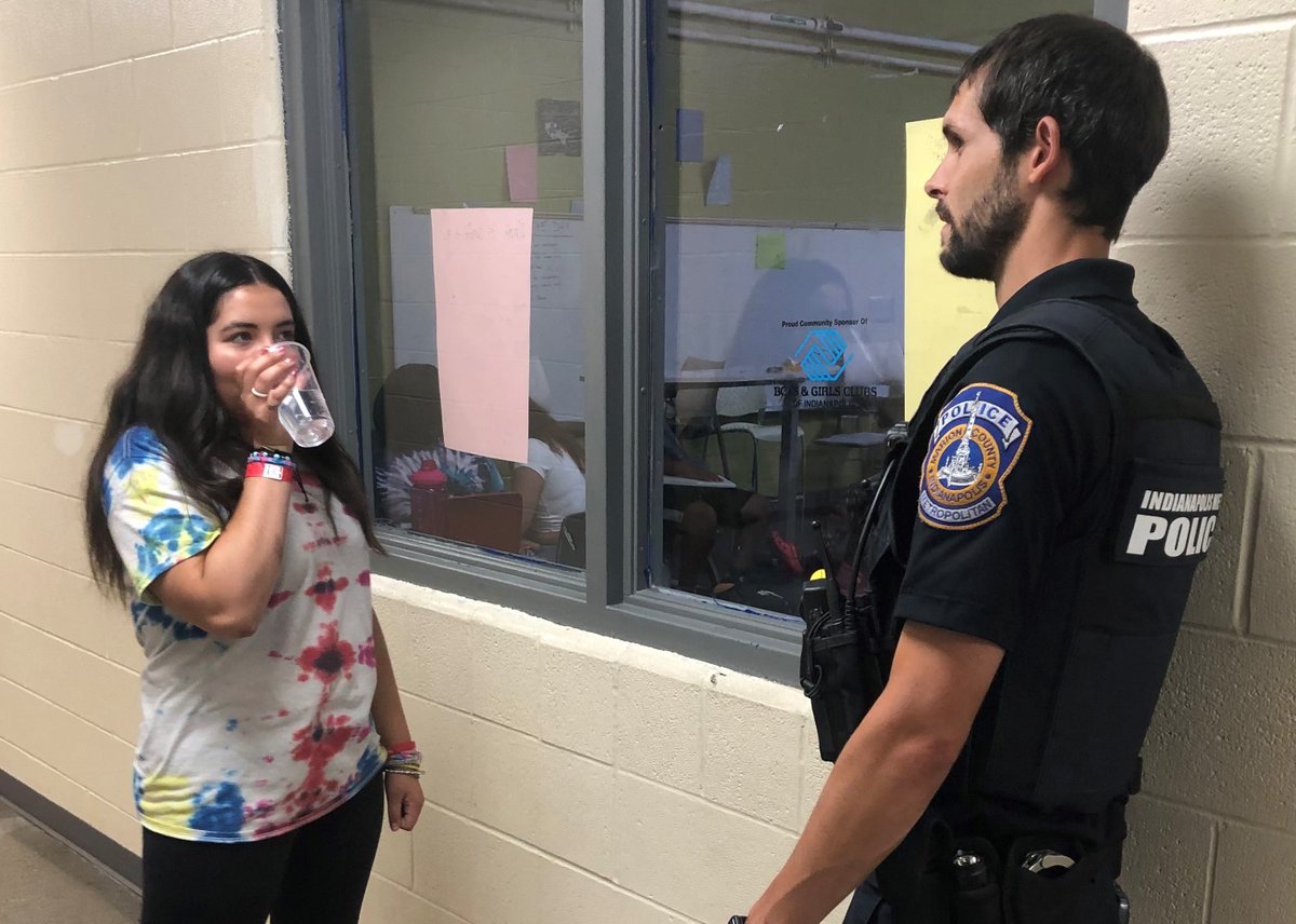 impdsouthwest's tweet photo. Southwest Middle Shift held a Mobile Roll Call at the Boys &amp; Girls Club - Legore Unit (5228 W Minnesota St) where pizza was provided to the children and staff, courtesy of the Indy Public Safety Foundation.

#SouthWestProud
#PathForward
#indypublicsafetyfoundation
#BGCIndy https://t.co/IZPX4wDLp4