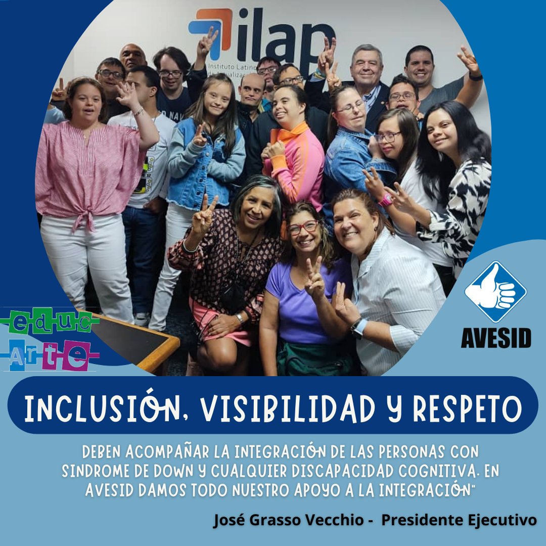 "Inclusión, visibilidad y respeto deben acompañar la integración de las personas con Sindrome de Down y con necesidades especiales. En <a href="/avesid/">AVESID</a> damos todo nuestro apoyo a la integración" José Grasso Vecchio-Presidente ejecutivo