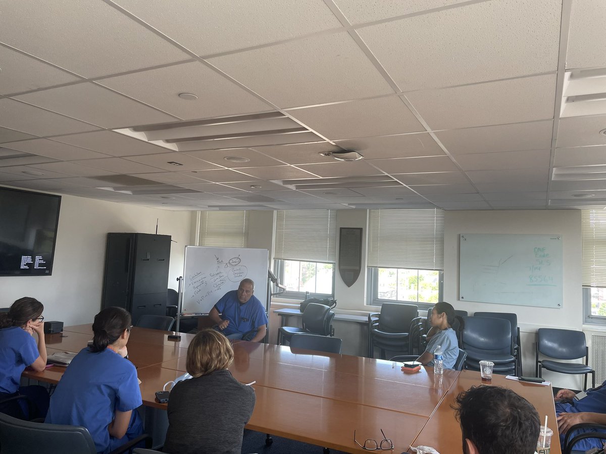 PennPulmonary's tweet photo. A foundational lecture by a living legend Frank Leone. Here we are reviewing the biochemical pathways reinforced by tobacco use and the many tobacco treatment options in our arsenal. https://t.co/4HN9M1kXjG