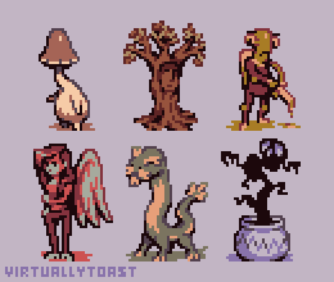 virtuallytoast's tweet image. Character sprites! Which one is your favorite?