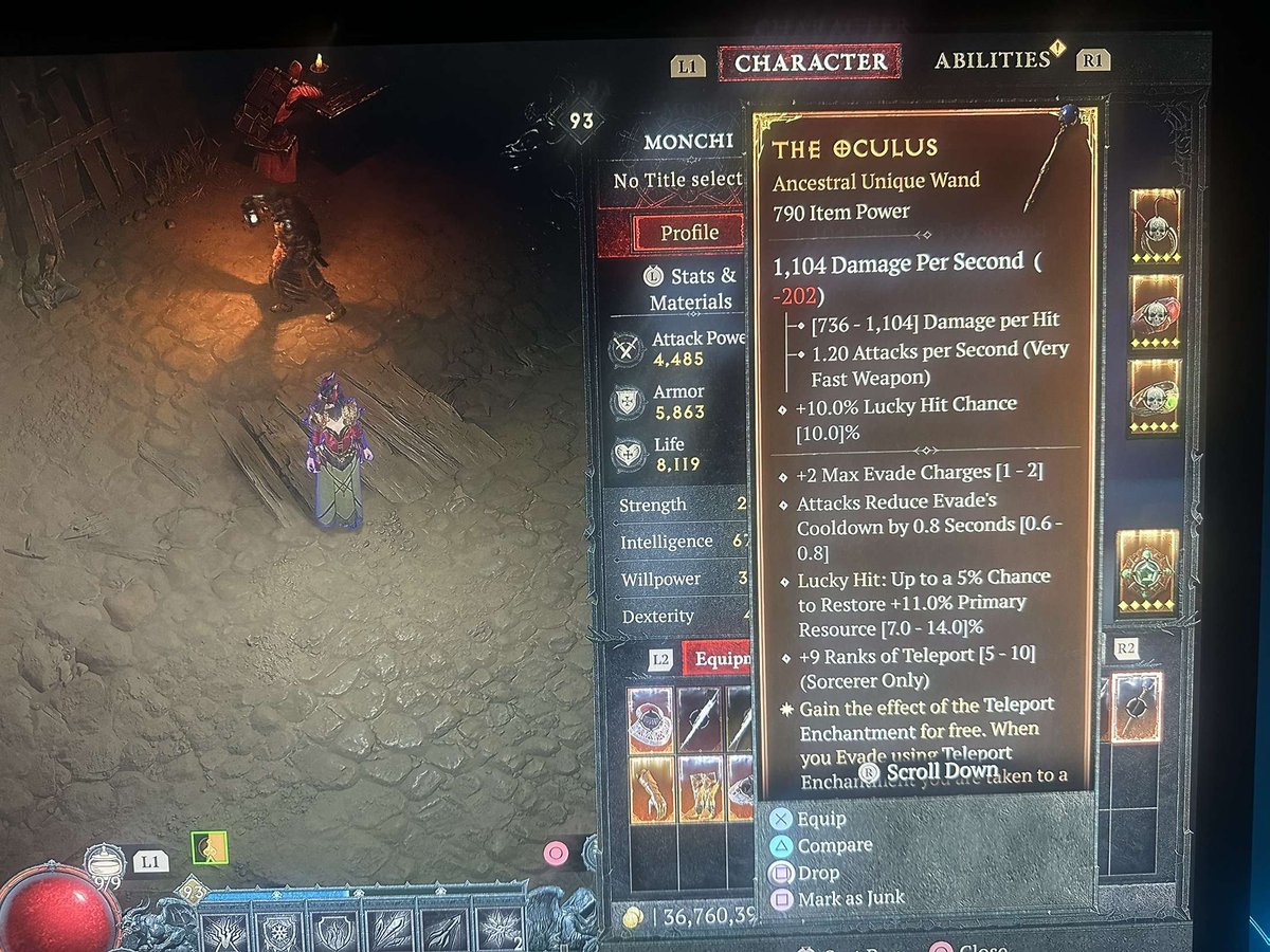 MissQueenTee3's tweet photo. New patch at 6pm 
New sorcerer wand at 9pm 
World record or na? 😂😂 
Possibly worlds first????

Thank you very much blizz 😊 

#Blizzard 
#DiablolV 
#PlayStation5 https://t.co/WHB5PSmhp4