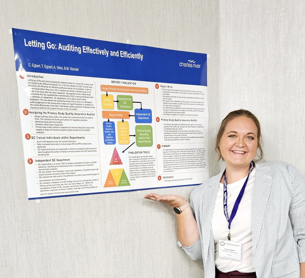 T_Decker12's tweet photo. If you happen to be attending @MWSQA so check out my my poster discussing the points on why implementing a robust Quailty Control  program can benefit Quailty Assurance auditing. #MWSQA2023 #SQA #CRL https://t.co/gqHTN5H4EY