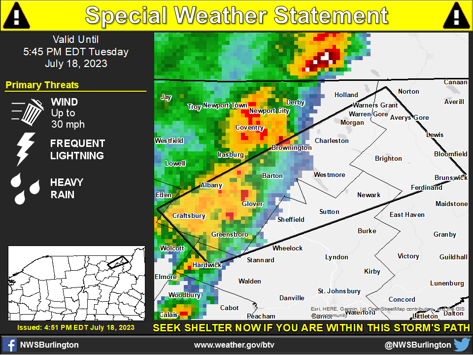NWS Burlington on Twitter "A Special Weather Statement is in effect