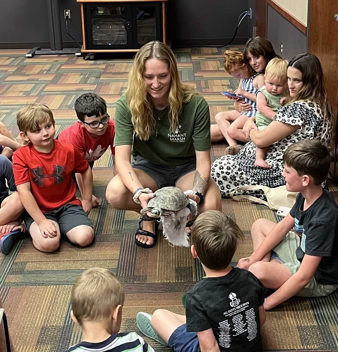The Nahant Marsh Education Center presented their turtles today at our Fairmount Branch. Our patrons learned about different indigenous turtles, and about their different adaptations, diets, and habitats.