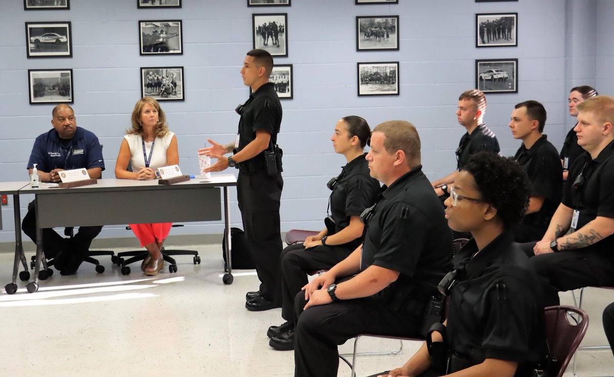 CCSOVA's tweet image. Today the 38th Basic Academy started their morning with introductions from Sheriff Leonard and his command staff. They discussed their expectations with the recruits and gave them a chance to talk about themselves and their goals for the future. #basicacademy #training #csopride