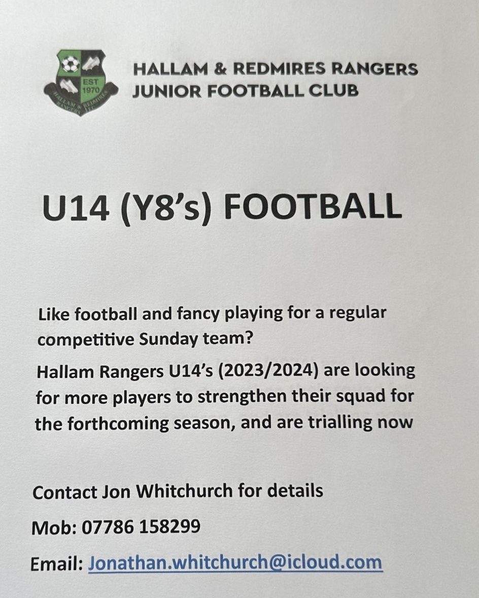 HRRJFC's tweet photo. We’re recruiting #grassroots #boys #hallam #football #sheffield https://t.co/mGEJwUcfHi