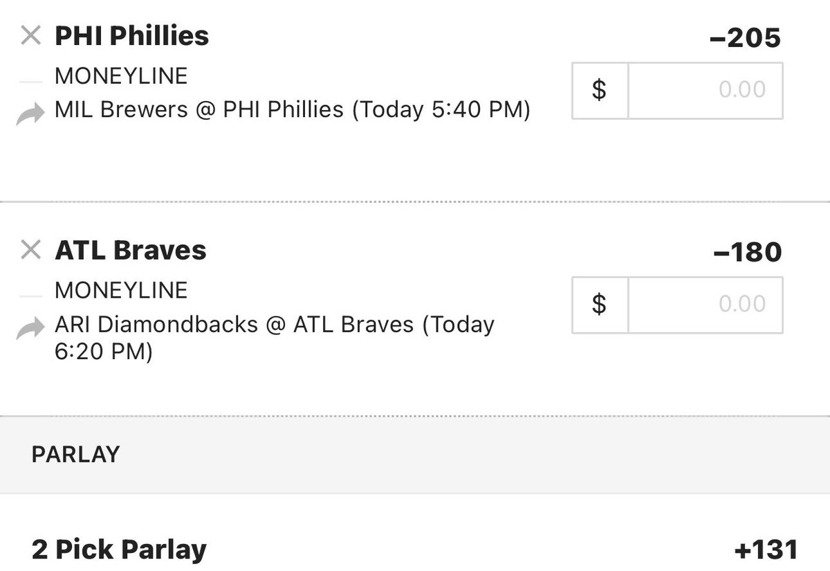 KoreyBets's tweet photo. +131 MLB Parlay

#GamblingTwitter #freebets #freepicks #sportsbetting #picks #DraftKings                                            #BetMGM #Fanduel #BarstoolSportsbook #parlay #MLB https://t.co/svaLggmVx4