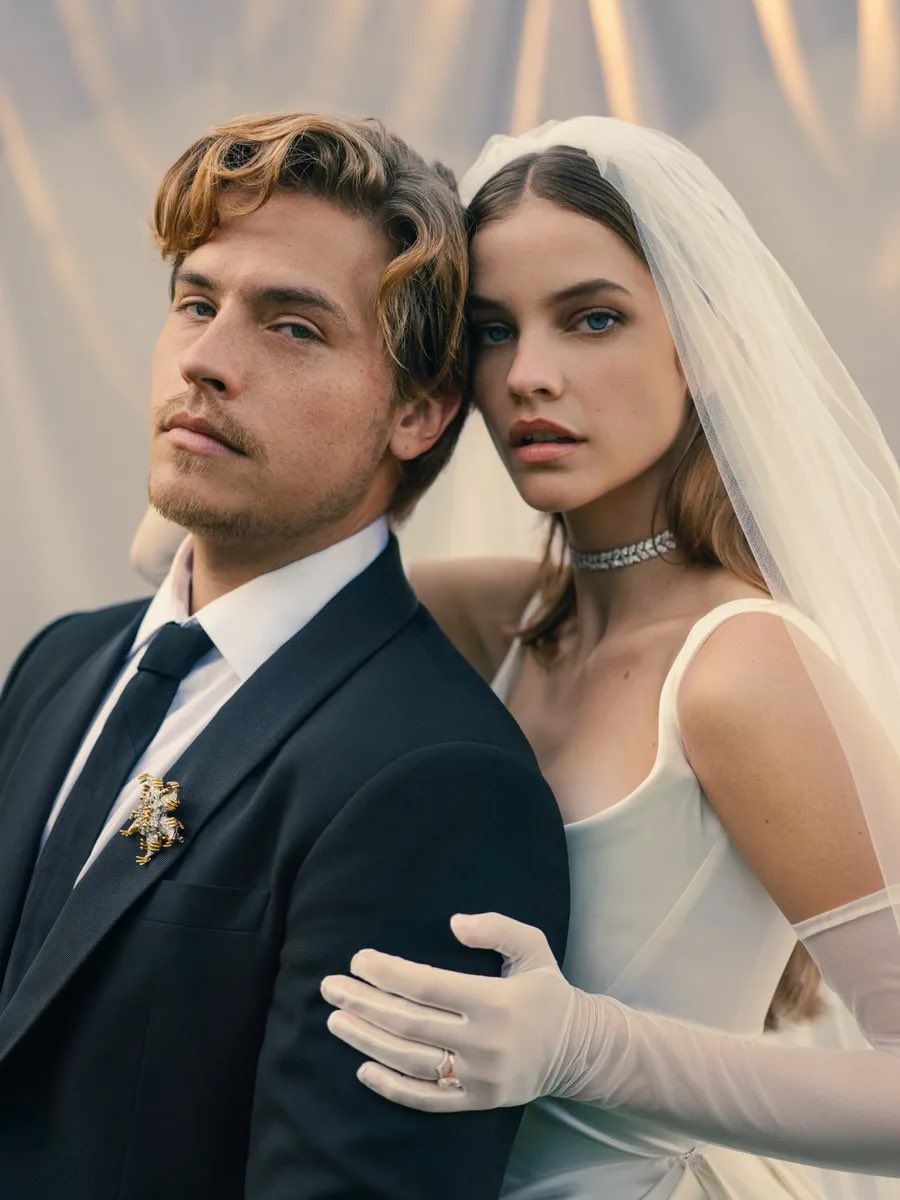 popcultureshub's tweet photo. Barbara Palvin and Dylan Sprouse for Vogue wedding. https://t.co/saz4orgPzL