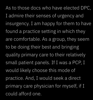 dpcreferee's tweet photo. @blahblahKC @Colleen1596 This is from the "about me" page of my blog https://t.co/SlPLqWaCCs. It is almost literally "the first thing about me" in my commentary on DPC. It's been there for years. And, in posts and tweets, I've praised individual DPC practices and D-PCP.  
  1/2 https://t.co/jQTImVAmND