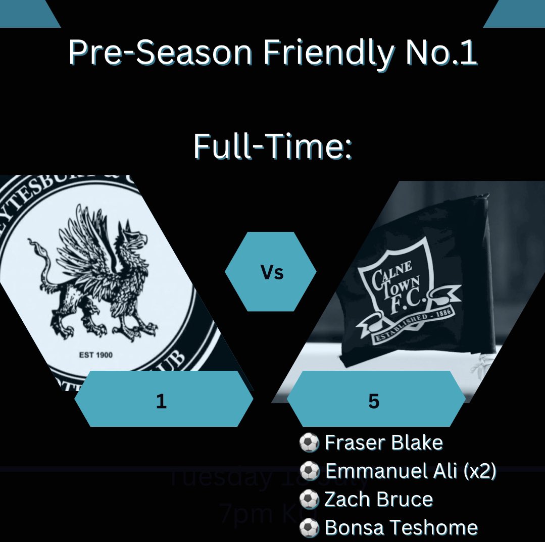 calne_town's tweet image. First pre-season game completed ✅

18 lads all getting 45+ mins in the legs - including a couple of new faces 💪

Thank you 🙏 to @MartynSpratt &amp;amp; @Heytesbury_FC  for hosting us tonight

A great Club with fab people behind the scenes, who we wish well for the season ahead 🤝