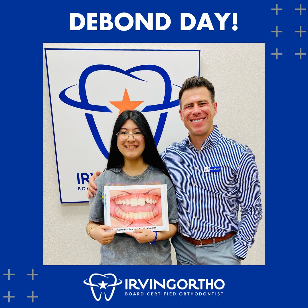 Happy debond day! Unveiling another radiant smile at #IrvingOrthodontics. Congratulations on completing your orthodontic journey - we hope your confidence shines as bright as your smile! 😁🎉

#DebondDay #SmileSuccess #irvingortho #irvingbraces #irvingorthodontist #irvingdentist