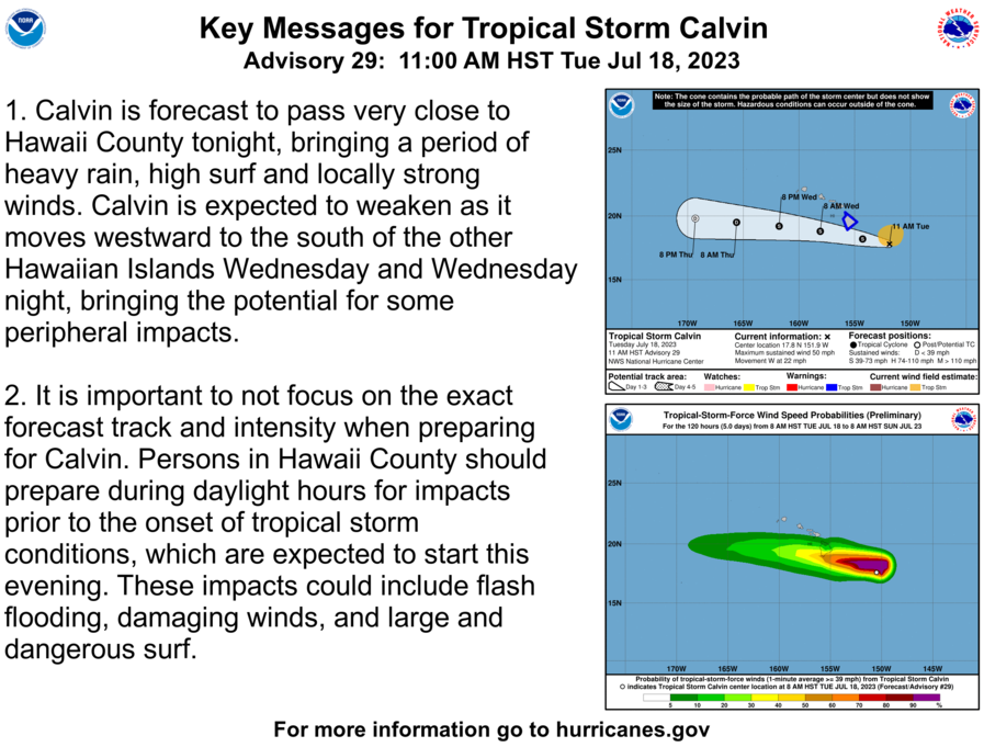NWSHonolulu's tweet photo. Latest update for Tropical Storm Calvin.
https://t.co/qGaFlQIdGF https://t.co/xQQrZgOcXT