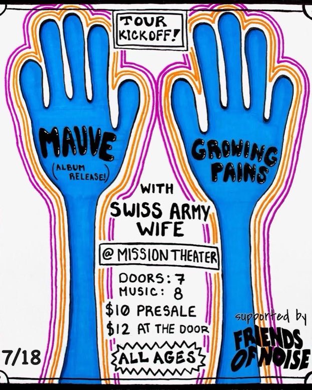 mauvepnw's tweet photo. Our debut album: About The Weather, is out now everywhere via @reallyradrecs 
We are so excited to finally get to share this with y’all, and we will be celebrating tonight by playing our album release/tour kickoff show, with our tour-mates @growingpainspdx and @SwissArmyWifey https://t.co/1T6HZPoooH