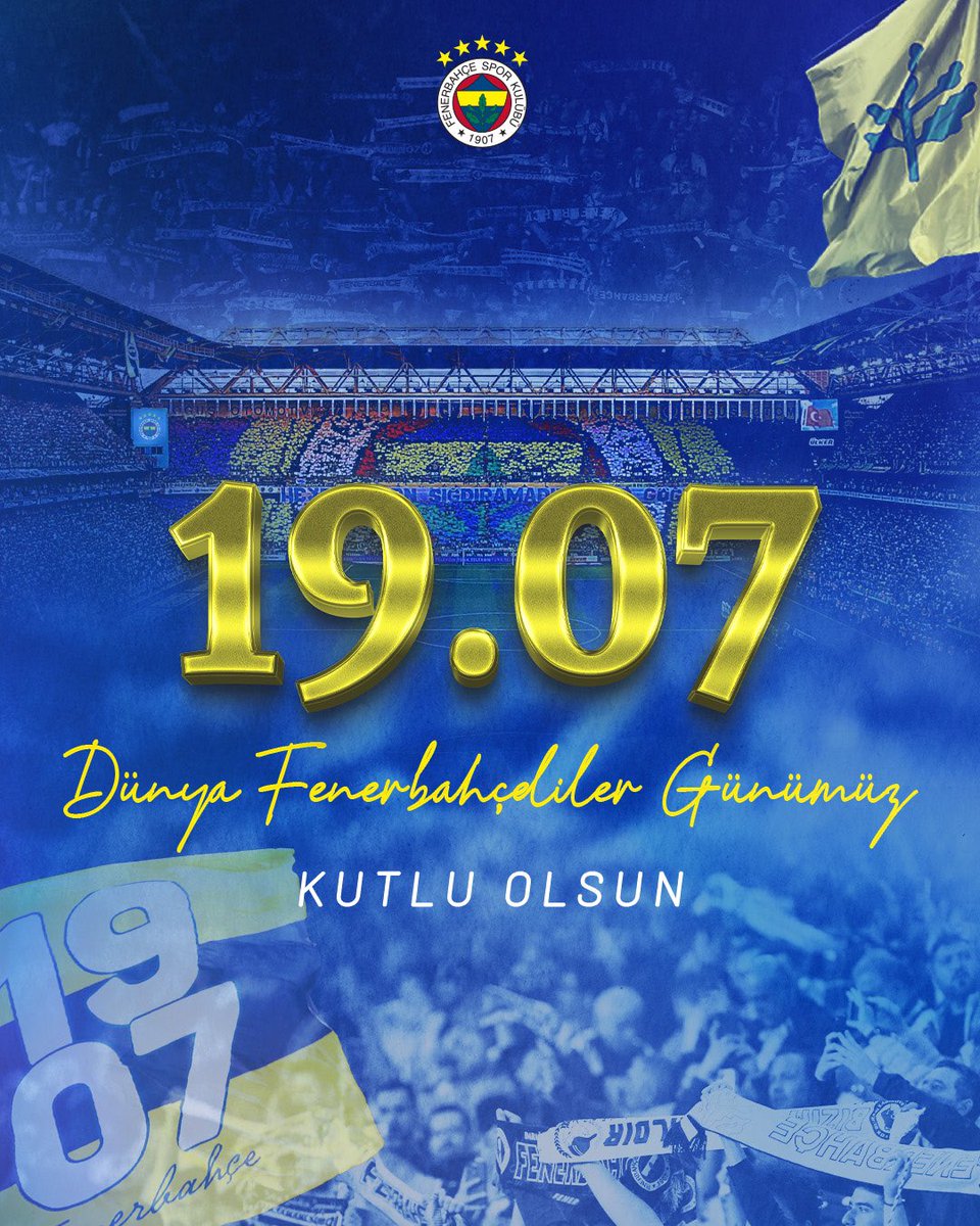 19.07 Dünya Fenerbahçeliler Günümüz kutlu olsun. 💛💙 #DünyaFenerbahçelilerGünü