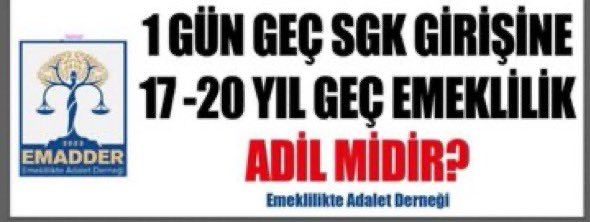 Yasa çıkarıldığı zaman 99 da bilseydik böyle bir adaletsizlik yapılacağını geriye dönük çalıştığımız işyerlerine dava açabilirdik. 
Şimdi imkansız dava haklarımızda elimizden alınmış oldu.<a href="/Akparti/">AK Parti</a> <a href="/csgbakanligi/">T.C. Çalışma ve Sosyal Güvenlik Bakanlığı</a> <a href="/MHP_Bilgi/">MHP</a> @ErbakanFatih <a href="/melihguuner/">Melih Güner</a> <a href="/TBMMresmi/">TBMM</a> 
 #KademeliEmeklilik