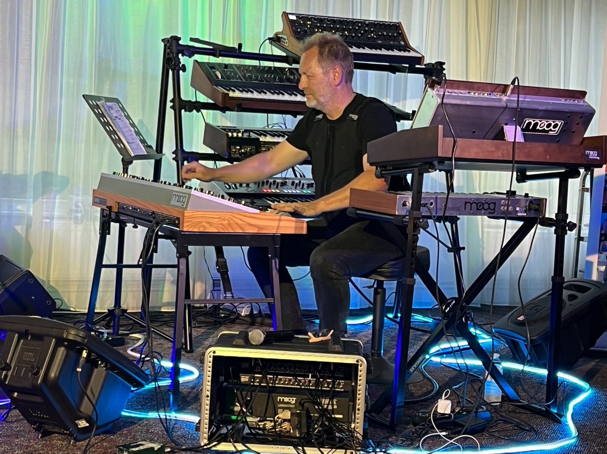 A far out Tuesday night ⁦@WatermillJazz⁩, Dorking with ⁦@MAILLARDThierry⁩ and his amazing Moog Project transported from France by Thierry Maillard, Amaury Faye and Yoann Schmidt. Sensational sets that stirred the soul. Thanks guys and thanks Watermill.