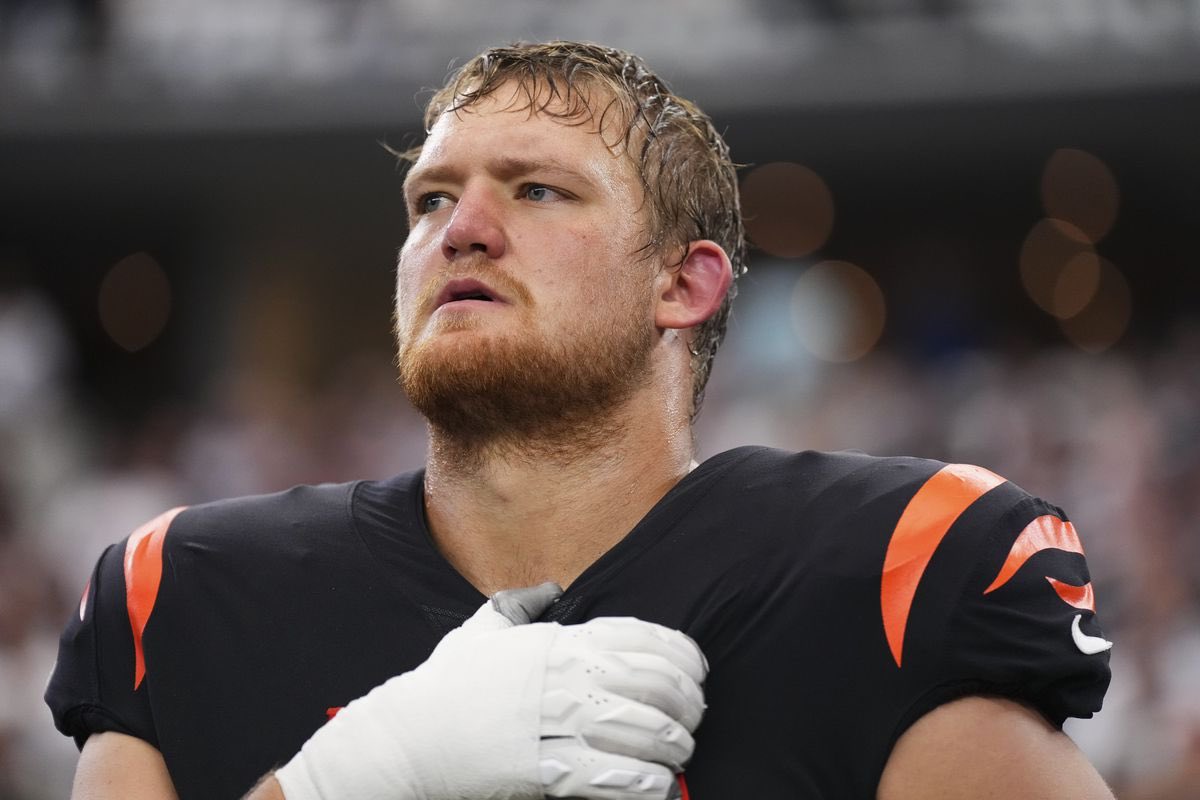 zimwhodey's tweet photo. Cordell Volson 

Started every game for the Bengals in the 22’ season. Early on had some rough reps against some of the best 3Techs in football but bounced back nicely. The durability. The toughness make up for the limitations in athleticism. Every OL needs a Cordell Volson. Built from the Zeitler like mold, Volson isn’t flashy. Won’t command high dollar but is the teach tape for Glass Eater Univ. I think Volson takes the 2nd highest jump on the team this year. He’s a future Pro Bowler & is already respected by his peers.