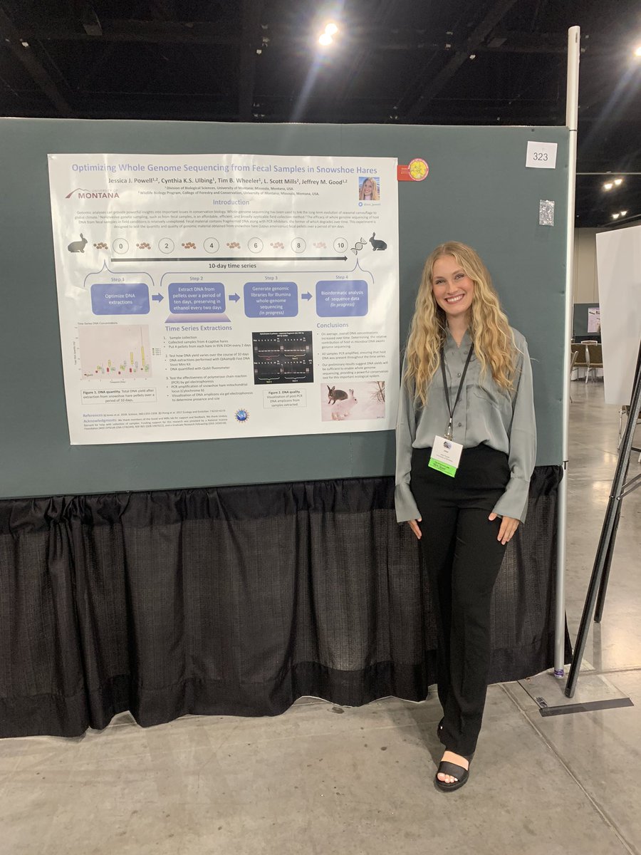 jess_jpowell's tweet photo. Stop by poster 323 at #IMC13 today from 4-5:30 to hear about my research! 🐇💩🧬 @MammalMeetings https://t.co/9BLD3sbed0