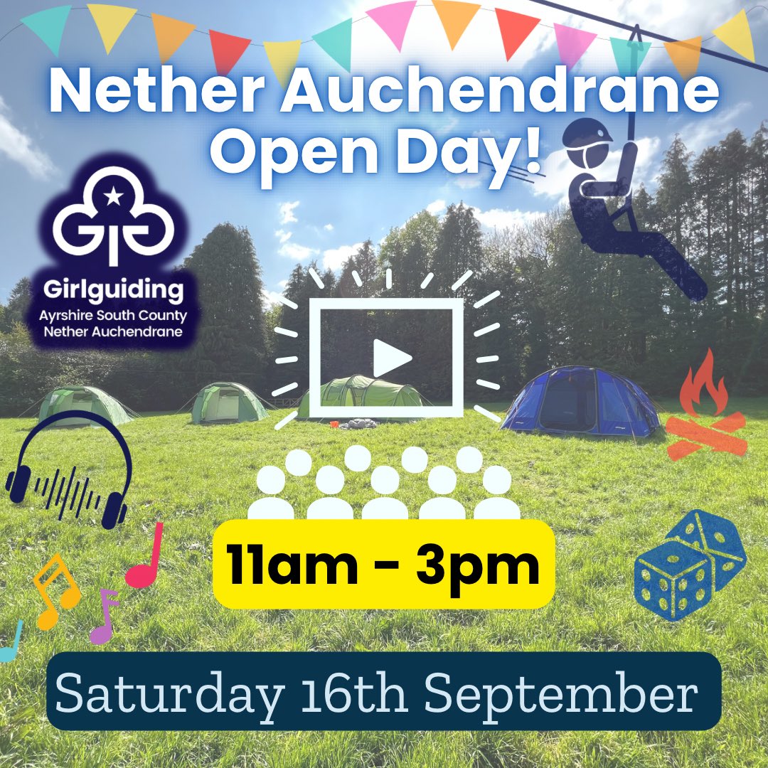 📌 Save the date! 📌
We are having an open day at our fabulous county campsite - Nether Auchendrane! Come along and see all the site has to offer! The perfect venue for all kinds of camps, holidays, events and meetings! 🤩