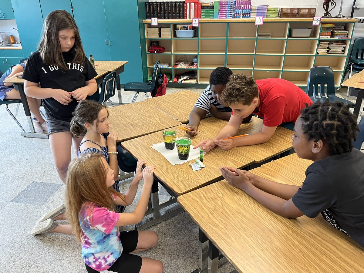 mjpeterm5's tweet photo. 3rd graders digging into matter unit determine which materials are soluble &amp; insoluble then creating their own lava lamp!! PreK students read The Dot book and then created their own “Milk
Fireworks” #STEMeducation #SLC @BirdneckES1 @tas11864 @KarlaYo78612102 @VBTitleI https://t.co/8JC9Czu3SR