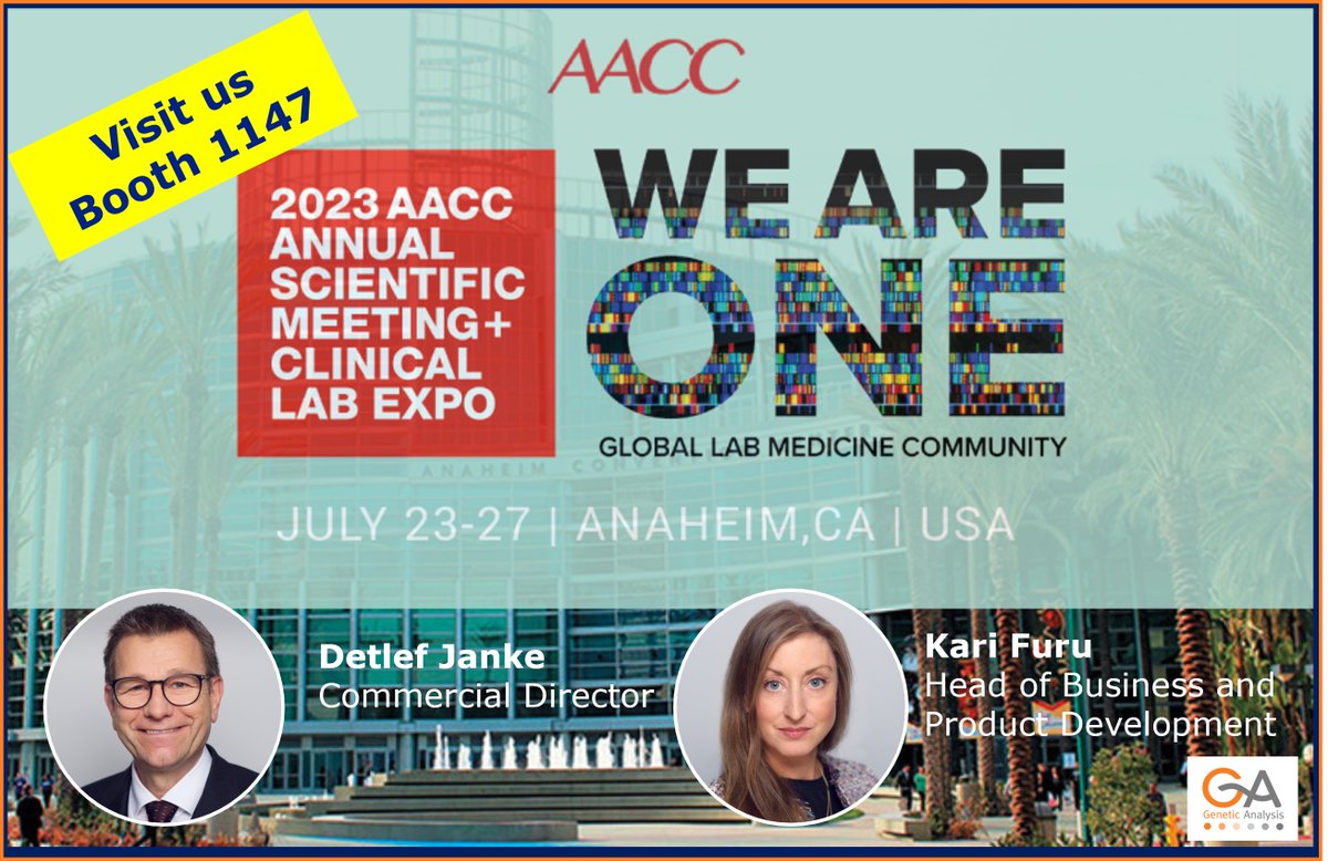 [#aacc2023] 🌍Come to booth #1147 to discover our GA-map® technology.

✅The GA-map® is a #diagnostics innovation platform for #routine #microbiota testing!

⭐<a href="/GeneticAnalysis/">Genetic Analysis AS</a> (lnkd.in/ddD583wM),
⭐<a href="/EagleBioscience/">Eagle Biosciences</a> (lnkd.in/dcTpyveQ)
⭐ga-map.com