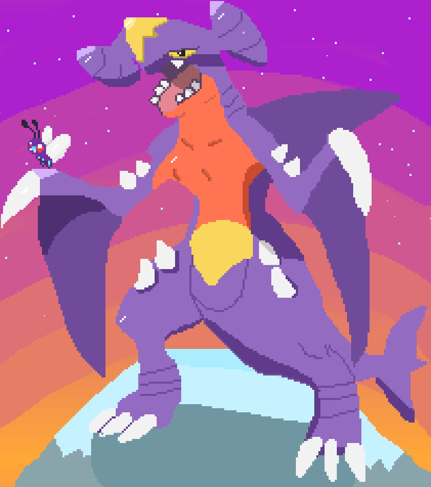 Super_Land__'s tweet photo. A big version of Garchomp #pokemon #fanart #pokemonfanarts #pixel #art #pixelart https://t.co/VR9lGtXsgb