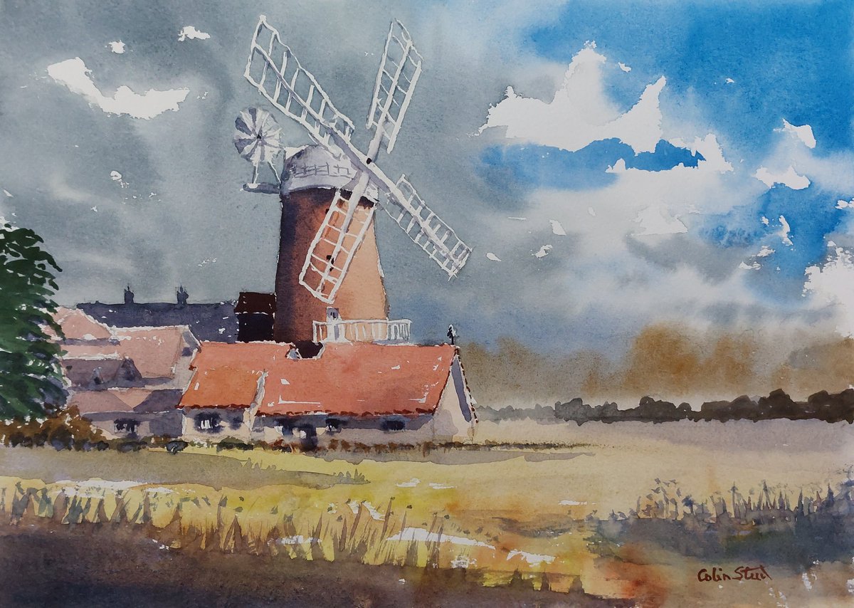 Cley Mill,  North Norfolk. 11x15 inches unframed watercolour. 
#colinsteedart1 #watercolorsociety #essexartist #norwich #norfolkcoast