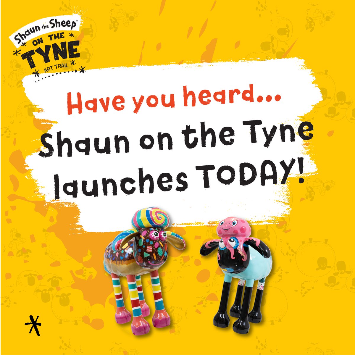 talesonthetyne's tweet photo. It's the big day, where we officially launch Shaun the Sheep on the Tyne in aid of @stoswaldsuk 🐑

Here's to a baa-rilliant 10 weeks of quality time, adventure and the best summer ever - thanks for being part of it! 💛

@wildinart | @shaunthesheep | @aardman | #ShaunOnTheTyne https://t.co/kAKeovcQ9r
