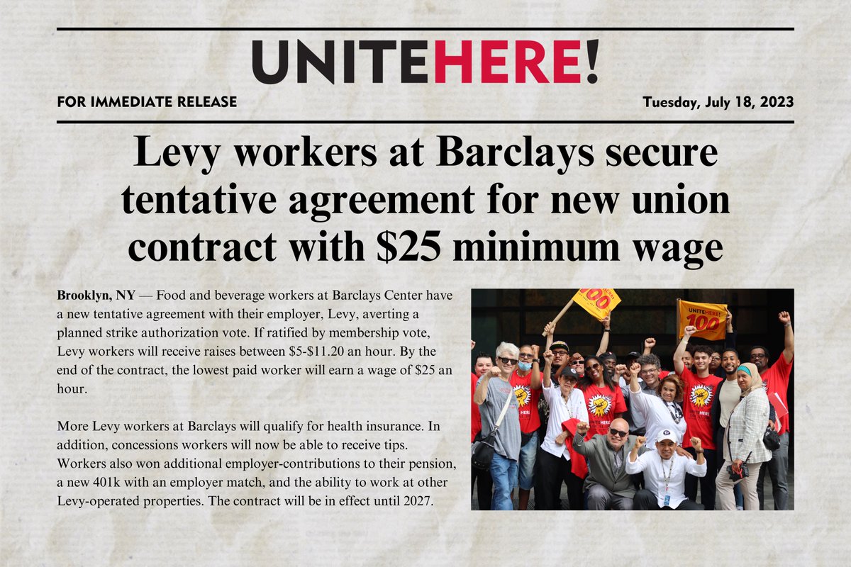 unitehere's tweet photo. Good Union News from Brooklyn! https://t.co/QbsKRCTGGw