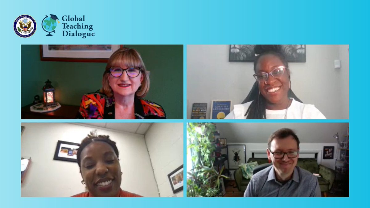 The 2023 Global Teaching Dialogue kicked off with an insightful panel of all-star #Fulbright Teacher #ExchangeAlumni! Tammy, Ketlynne, Satoia, and Mircea reflected on how their experiences abroad have impacted their classroom practices in the U.S.
#ExchangesMatter #K12global
