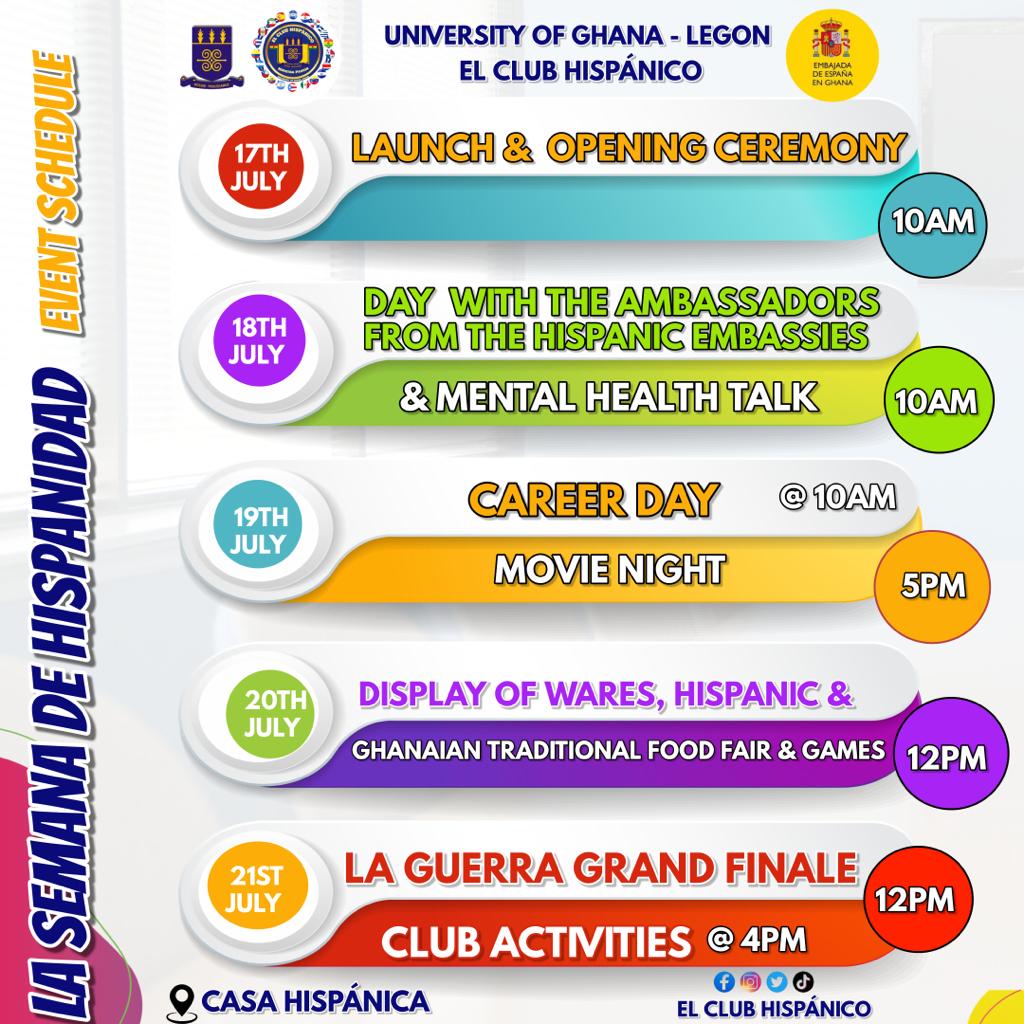 EmbEspGhana's tweet photo. We're celebrating the Hispanic Week at @UnivofGh. More &amp; more students are choosing Spanish language as a subject. 

Está teniendo lugar la Semana de la Hispanidad en la Universidad de Ghana.  Cada vez más estudiantes escogen la asignatura de español.

@elclubhispanic1 @clas_ug https://t.co/x7SR0GOn03