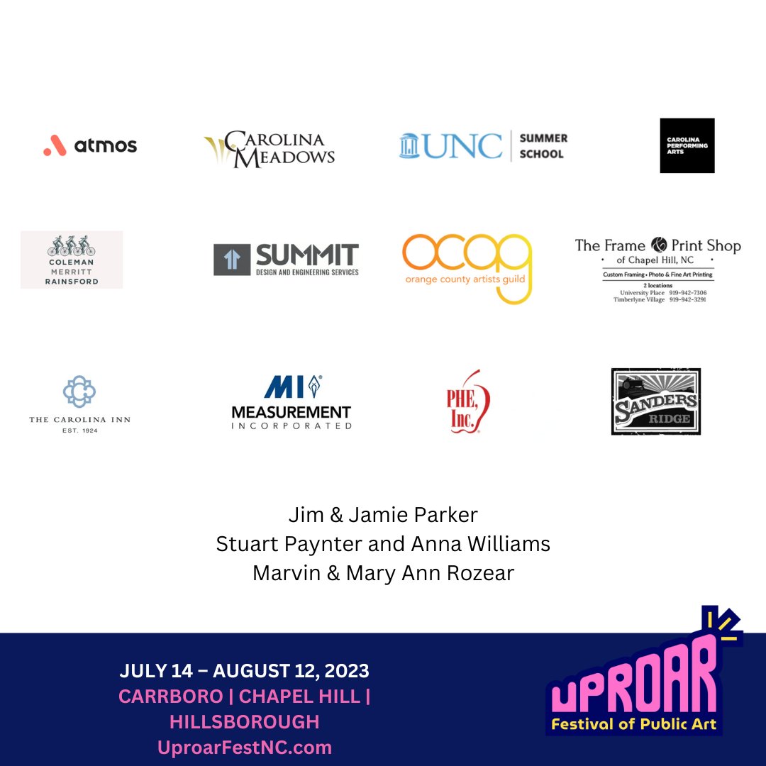 OCNCArts's tweet photo. Thank you, Uproar Supporters, for sharing our desire to showcase our community through the arts!

Remember, #uproarfestnc runs through Aug. 12 and is free and accessible to all. Learn more at https://t.co/gQ7EqMmJgR. https://t.co/np6bg8DSfS