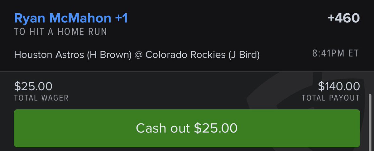 CouchQBEV's tweet photo. ⚾️FanDuel Dinger Tuesday Official Plays⚾️

Only playing 4 to start and may add one later if it seems like I won’t hit the max $50 bonus bet

MIL Yelich +500
NYM Alonso +330
CIN Elly +470
COL McMahon +460 https://t.co/GMfLNOMHBH