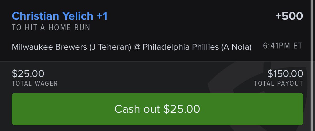 CouchQBEV's tweet photo. ⚾️FanDuel Dinger Tuesday Official Plays⚾️

Only playing 4 to start and may add one later if it seems like I won’t hit the max $50 bonus bet

MIL Yelich +500
NYM Alonso +330
CIN Elly +470
COL McMahon +460 https://t.co/GMfLNOMHBH