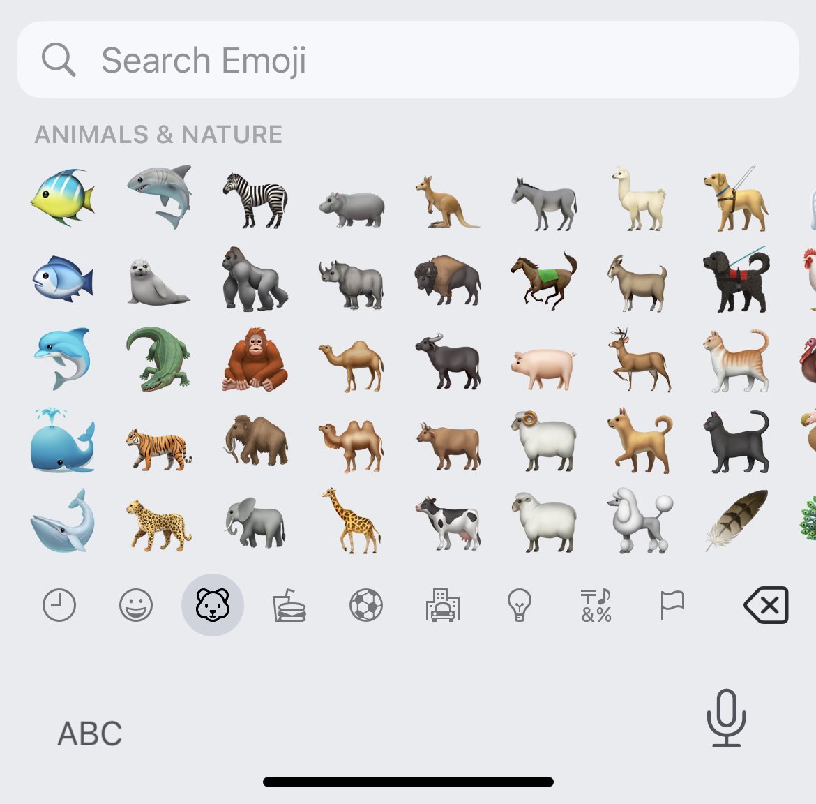 brittneynturner's tweet photo. Why are all the animal emojis facing left?? I want them to kiss 😔 https://t.co/etV6ho30FR