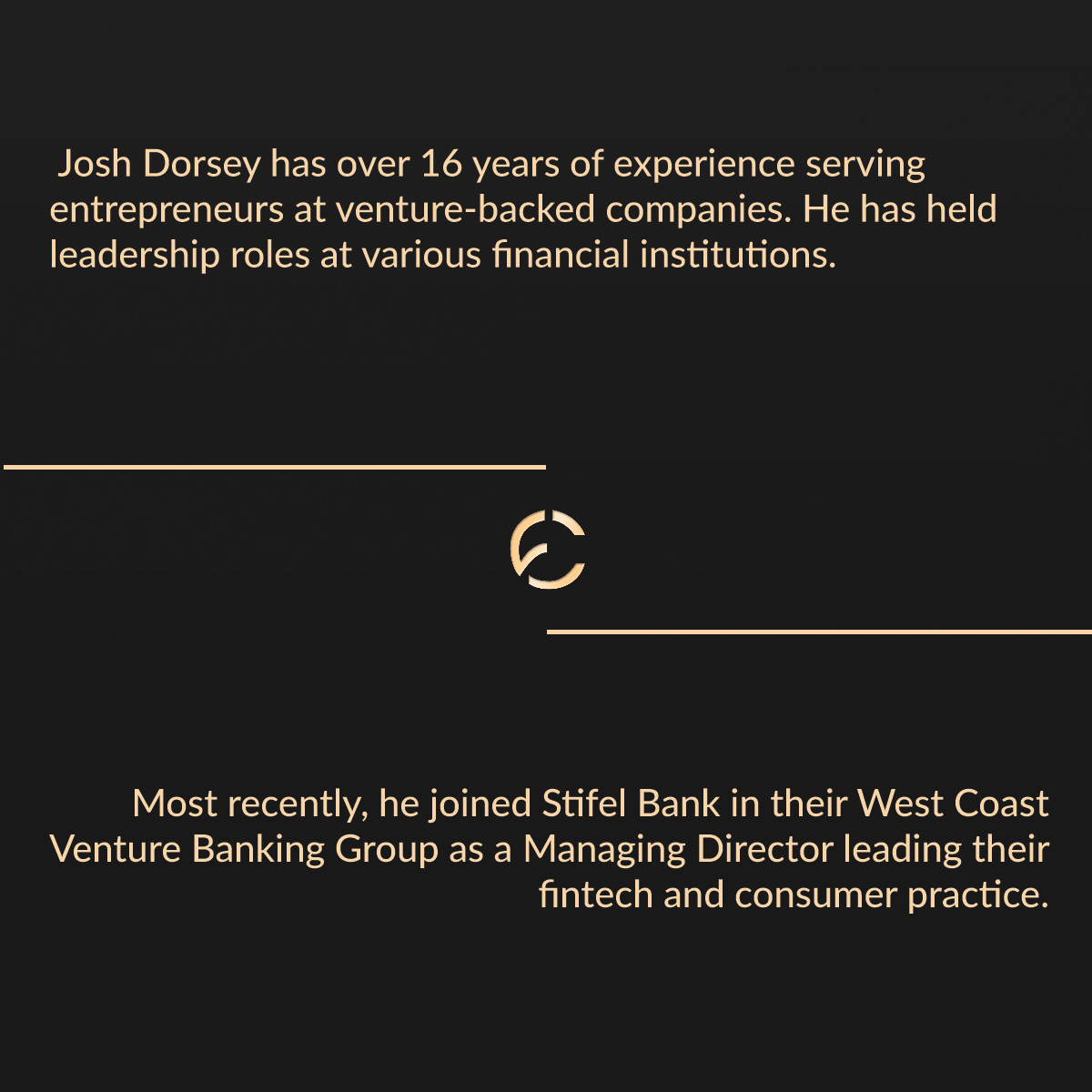 Member Spotlight: <a href="/_theDors/">Josh Dorsey</a>, Managing Director, Stifel Venture Banking
Josh brings over 16 years of experience serving entrepreneurs at venture-backed companies. He has held leadership roles at various FIs.
Catch Josh at the upcoming Club gatherings -> financialclub.co