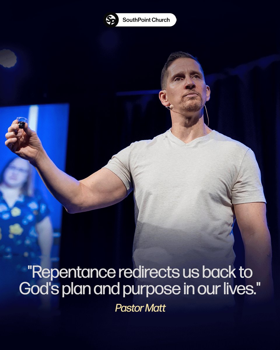 SouthPoint4u's tweet photo. Repentance is an act of humility and surrender. Open your heart to Jesus, and He will reroute you to His plans.

#SouthPointChurch #LeonardtownMD #SermonQuote #PastorsQuote #Repentance #Redirection https://t.co/fKs3mRZIhz
