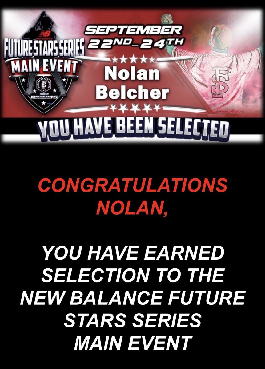 nolan belcher (@nolanbelcher11) on Twitter photo I’m extremely grateful and honored to be selected to attend the Future Stars Main Event!!
Thank you <a href="/ftrstarsseries/">New Balance 𝗙𝘂𝘁𝘂𝗿𝗲 𝗦𝘁𝗮𝗿𝘀 𝗦𝗲𝗿𝗶𝗲𝘀</a> <a href="/_JeremyBooth/">Jeremy Booth</a> <a href="/chriscapozzi5/">Chris Capozzi</a> and to all the coaches and staff at the National Combine!! I’m extremely grateful and honored to be selected to attend the Future Stars Main Event!!
Thank you <a href="/ftrstarsseries/">New Balance 𝗙𝘂𝘁𝘂𝗿𝗲 𝗦𝘁𝗮𝗿𝘀 𝗦𝗲𝗿𝗶𝗲𝘀</a> <a href="/_JeremyBooth/">Jeremy Booth</a> <a href="/chriscapozzi5/">Chris Capozzi</a> and to all the coaches and staff at the National Combine!!