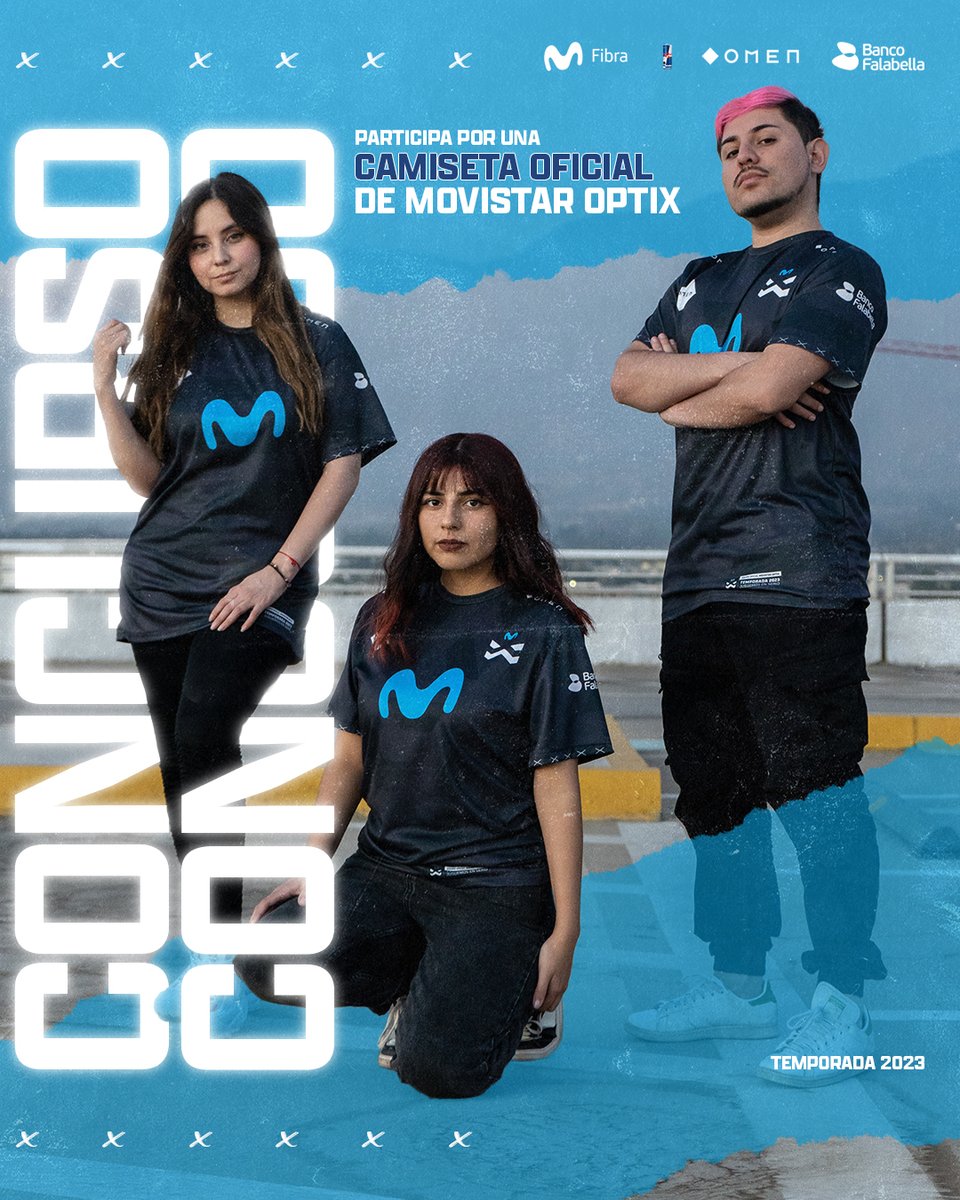 🚨 CONCURSO 🚨
📢 ¿Quieres ganar una de las tres camisetas oficiales de Movistar Optix 2023? 
Participa en nuestro instagram 
instagram.com/movistaroptix