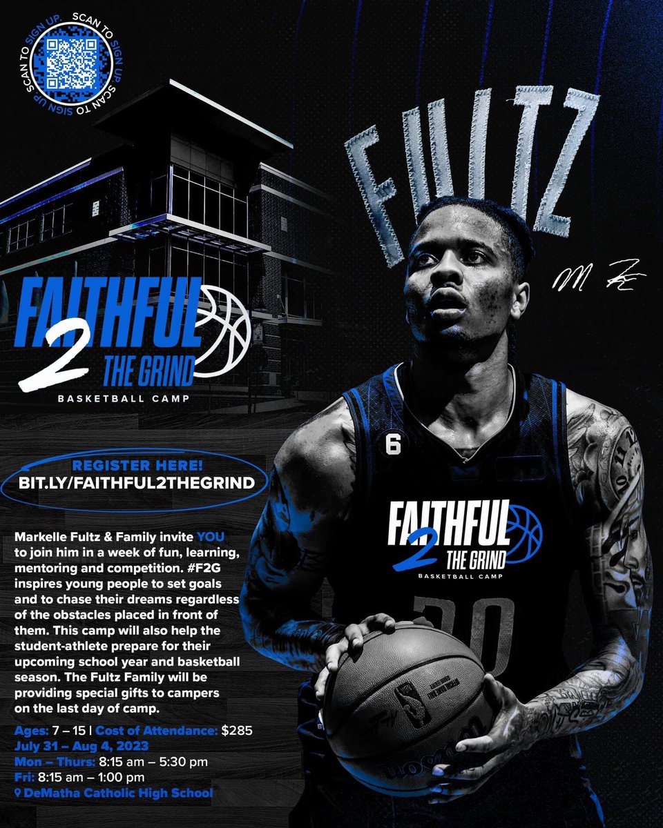 Please join Markelle Fultz for his basketball Camp this year at DeMatha Catholic High School July 31st through August 4th. @MarkelleF 

https://t.co/EgEpJyqpOh https://t.co/FndjmHyo60