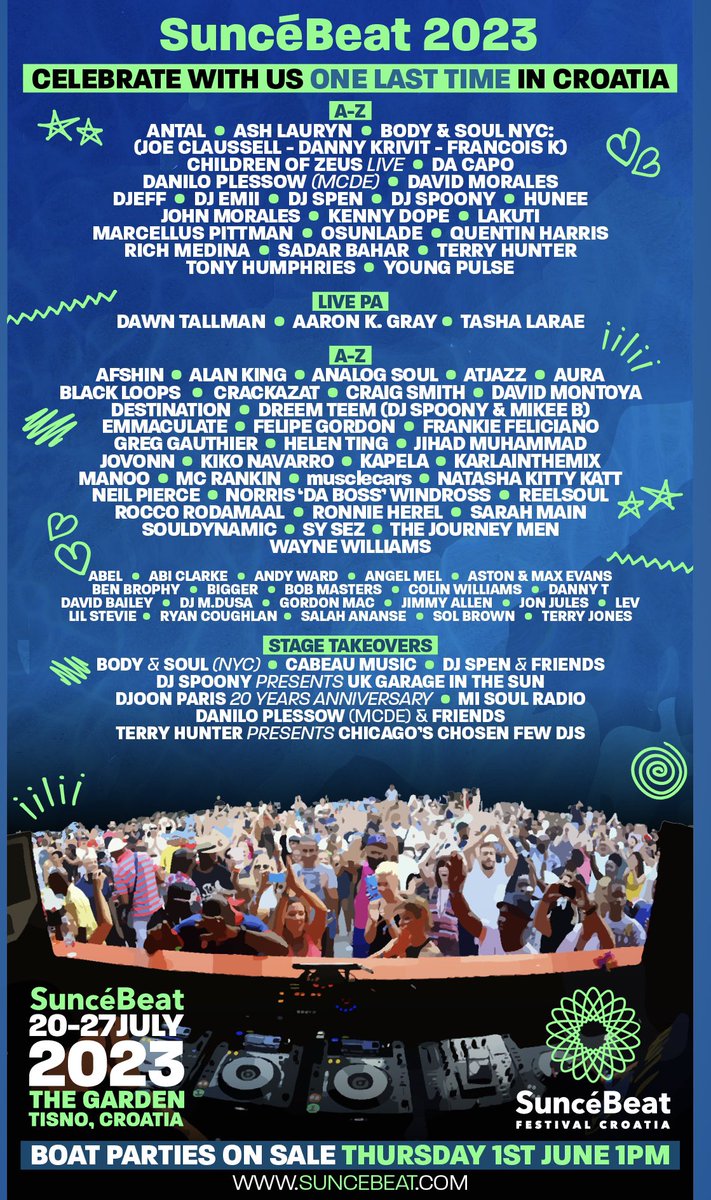 Next up dj date. Monday 24/7 w/ Sadar Bahar &amp; Danilo Plessow. 3hours boat trip <a href="/SUNCEBEAT/">Suncebeat New Horizons 2025</a>