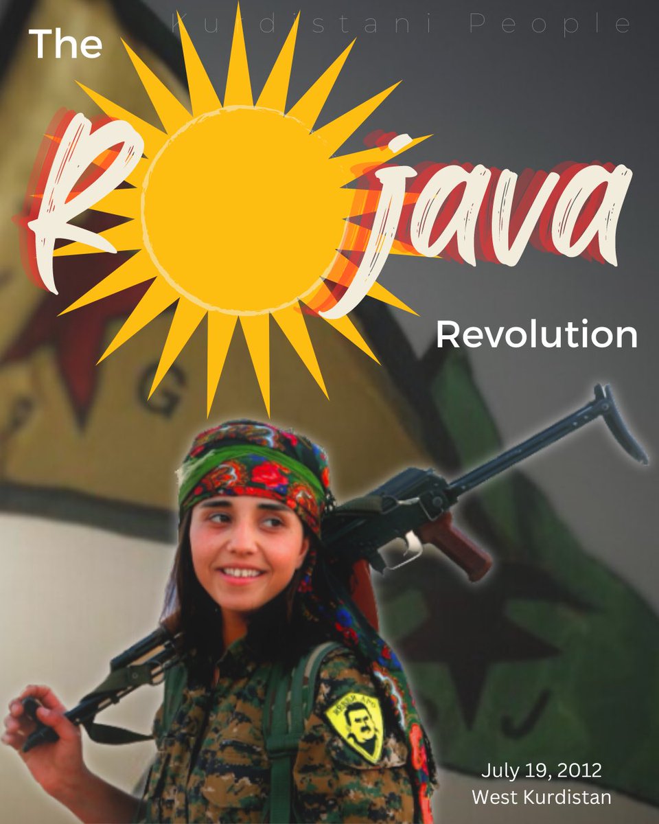 gordyyaeenn's tweet image. On July 19, 2012, the Kurds in West Kurdistan started a revolution which still continues to flourish.
A revolution for freedom of Kurds and Kurdistan in the name of Jin, Jiyan, Azadî.
#RojavaRevolution
#Status4NorthAndEastSyria