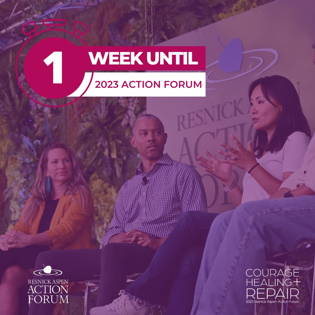 The countdown continues! Just one week until we gather in Aspen, CO for the 2023 Resnick #AspenAction Forum. Check out the latest agenda and get ready to be in community: buff.ly/44vNbT0
