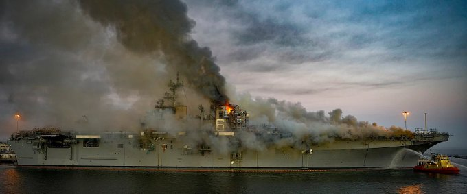 On July 12, 2020, the USS Bonhomme Richard was burnt and lost in US port.

This was one of the great naval embarrassments of the modern age, perhaps worse than the Moskva.

Yet none were punished, was it simply an accident?

No,

NEVER Excuse as Stupidity

https://t.co/zW6HA9LQEg https://t.co/TAQSiDkLj0