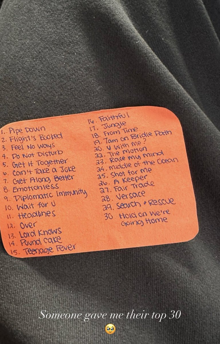 Someone gave Drake their Top 30 songs.