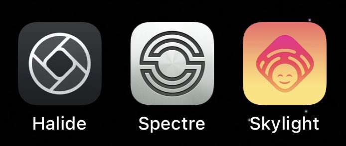 Mis favoritos ❤️❤️❤️
#halide #spectre #skylight