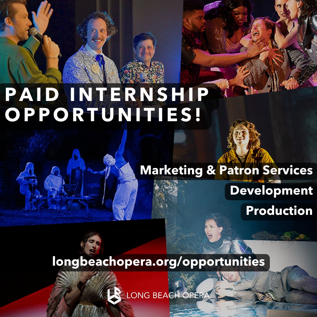 📣 Attention all LA County undergraduate students and recent graduates!

Thanks to the Los Angeles County Department of Arts and Culture, LBO is hiring three paid interns for the upcoming year!

ℹ️ Learn more about the internships and apply today, visit longbeachopera.org/opportunities