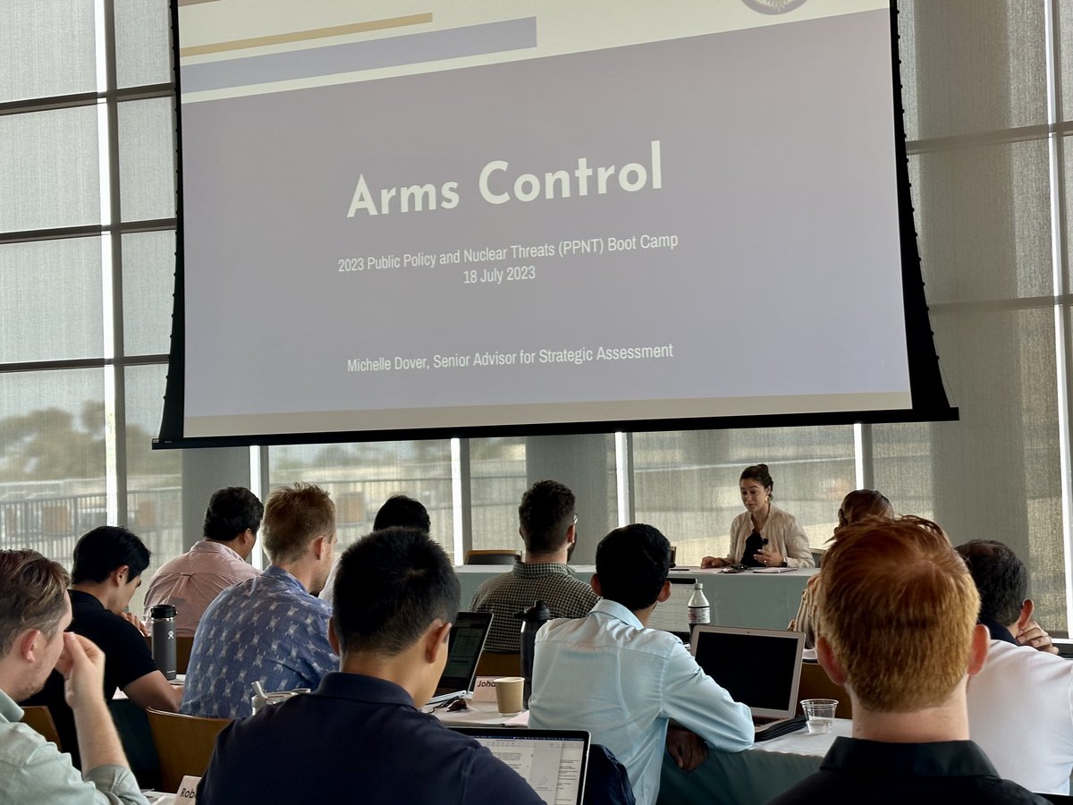 UCIGCC's tweet photo. Beyond borders #PPNT2023: Looking at arms control and the authorization of #nuclear use with @MichelleEDover (@StateDept) and Amb. Linton Brooks. We also heard from @jonrlindsay (@GaTechCyber) on #cyber nuclear risks and @toby_dalton (@CarnegieEndow) on India and Pakistan. https://t.co/wyutmJKmX0
