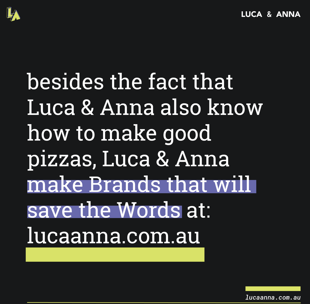 LUCAANNAStudio's tweet photo. I'm not sure whether this post will inspire you to work on the brand or crave a delicious pizza!😄
💚🌿🌱#EcoBusinesses #SustainableGrowth  #EcoBrands #AustraliaBrands #AustraliaBusiness https://t.co/KGhx9qS3dT